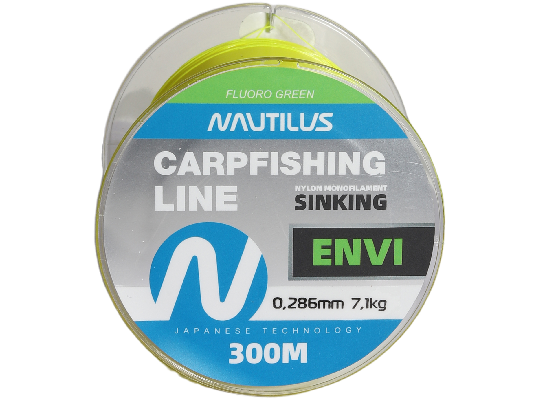 Леска Nautilus Envi Fluoro green 300м 0,286мм 7,1кг  - фото 1