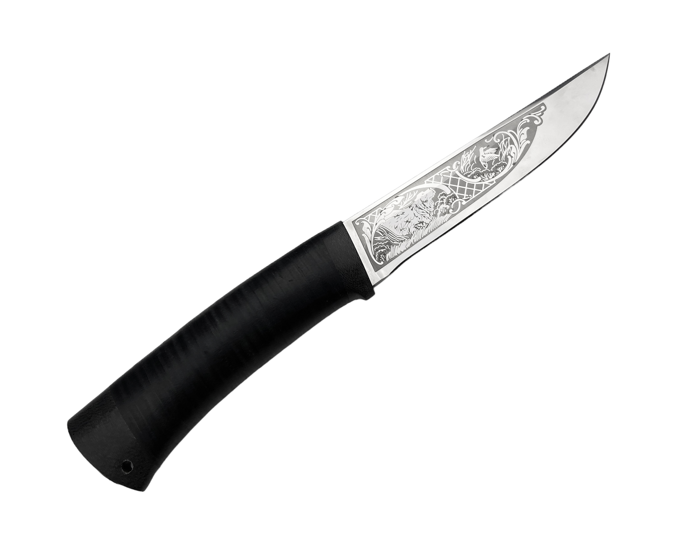 Нож Росоружие Пикник 2 ЭИ-107 кожа рисунок - фото 1