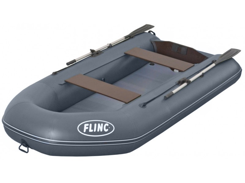 Лодка Flinc FT290KA надувная серая - фото 1