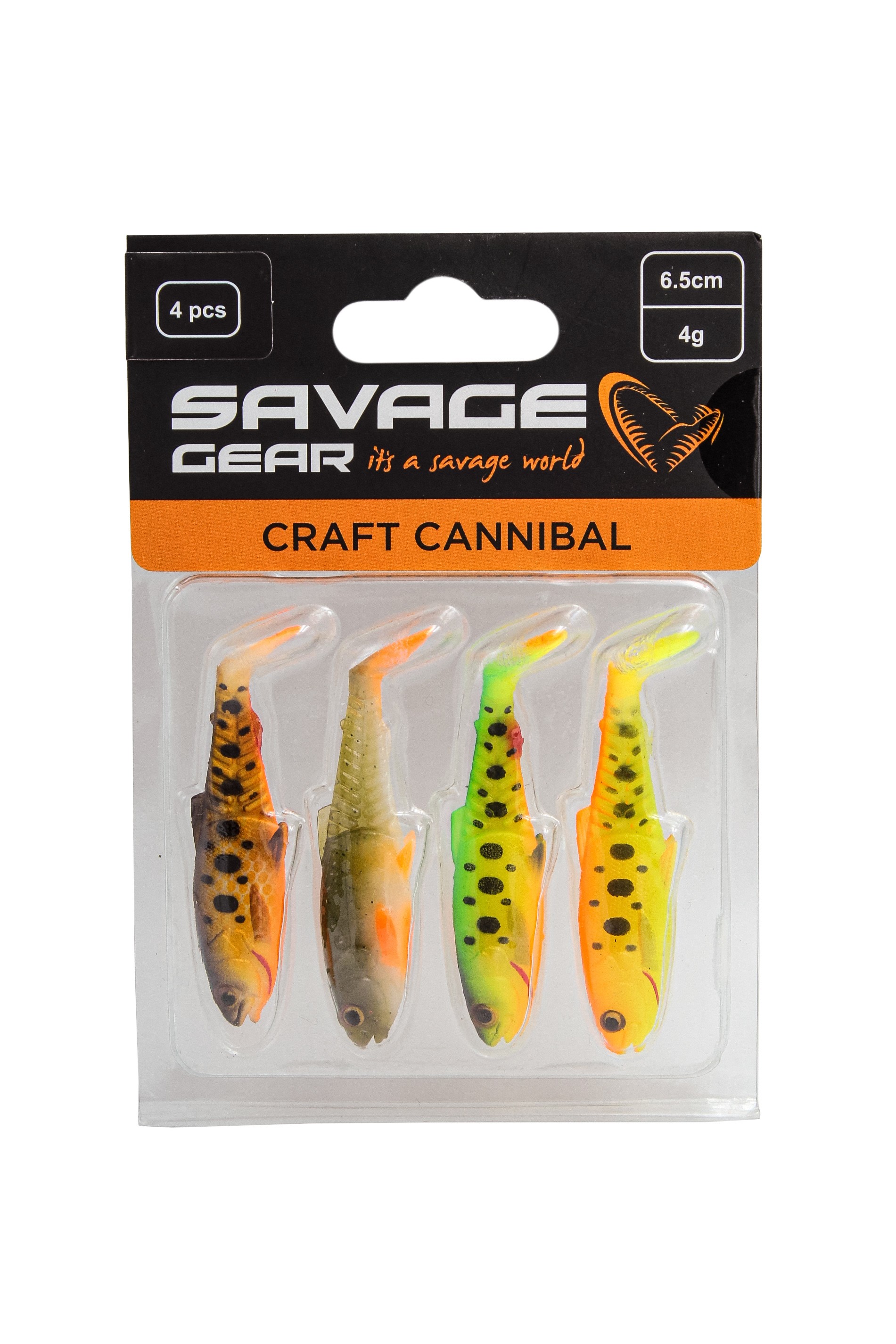 Приманка Savage Gear Craft cannibal paddletail 6,5см 4гр dark water mix 4шт - фото 1