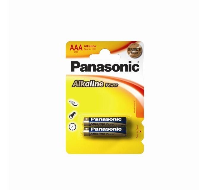 Батарейка Panasonic щелочная LR03 AAA Alkaline 1.5B уп.2шт - фото 1