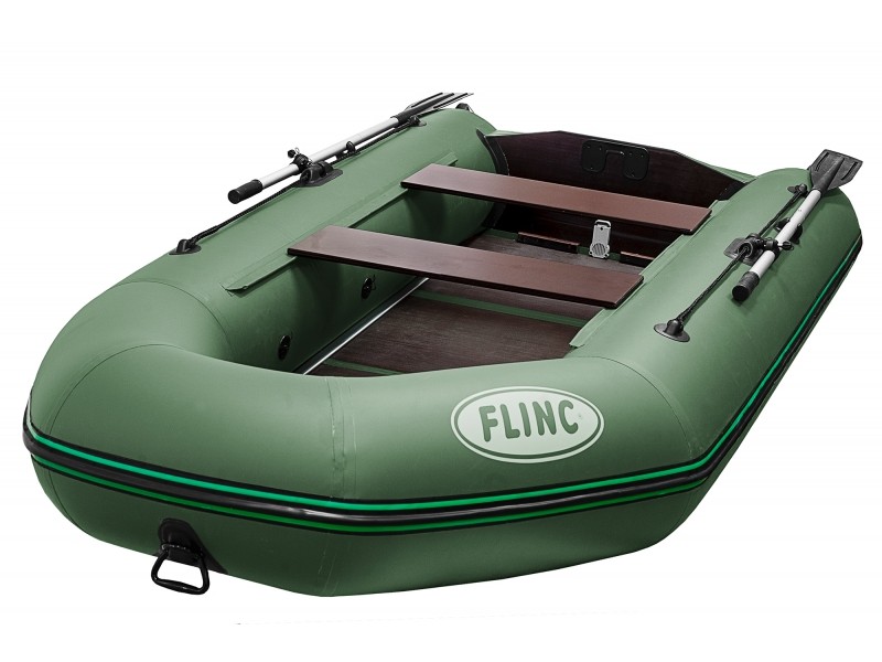 Лодка Flinc FT340K надувная зеленая - фото 1