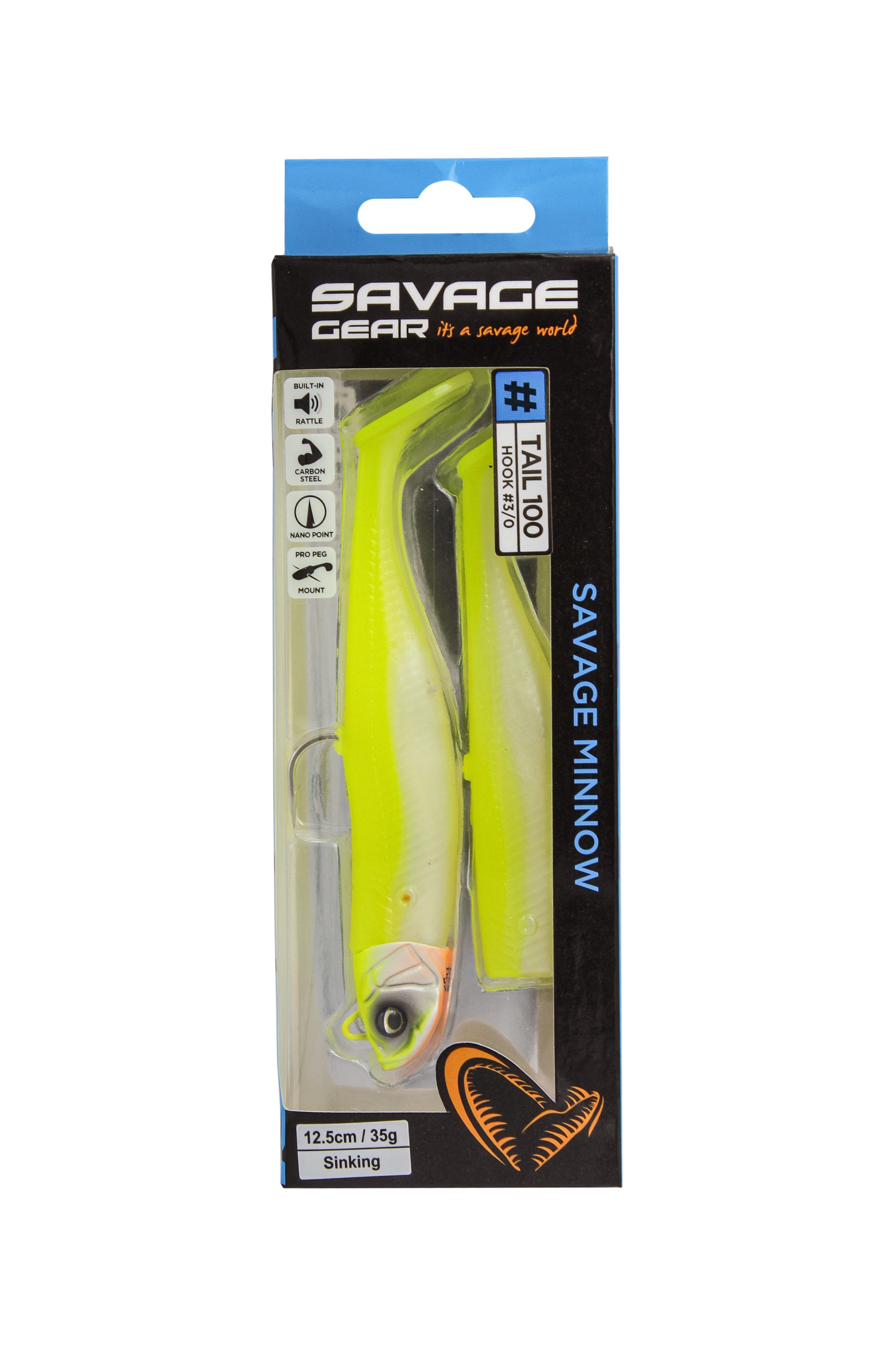 Приманка Savage Gear Minnow 12,5см 35гр lemon back 2+1 - фото 1