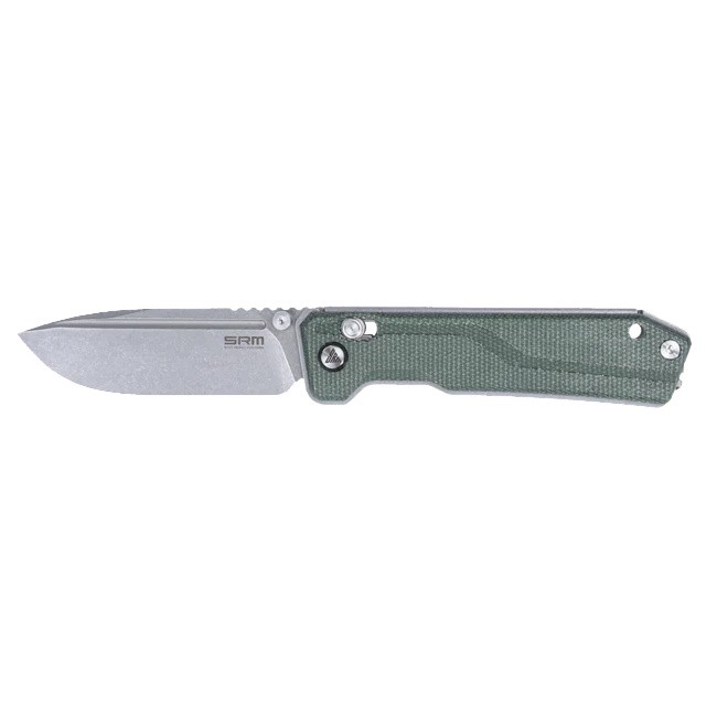 Нож SRM 7228B-MG сталь 14C28N рукоять Green Micarta - фото 1