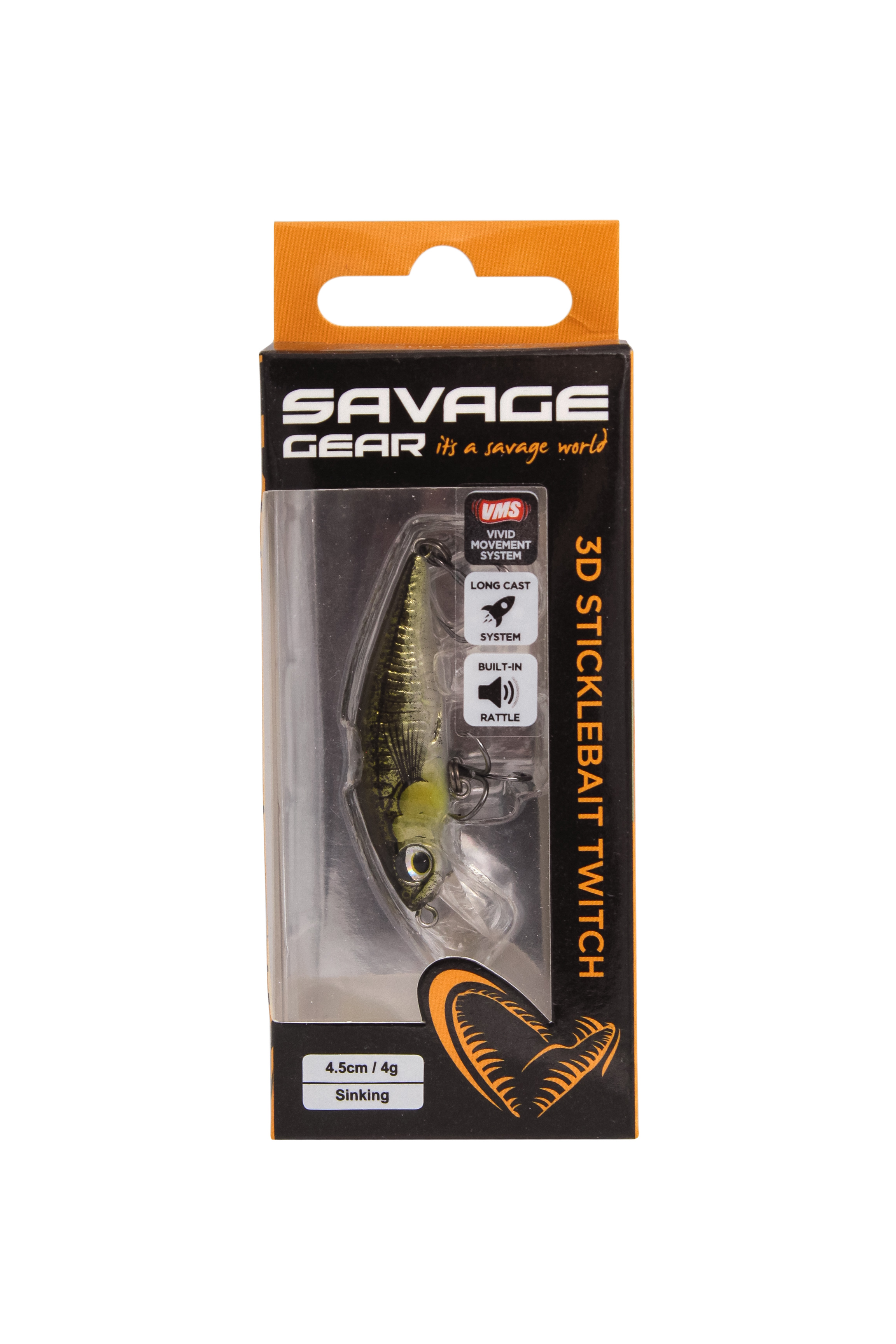 Воблер Savage Gear 3D sticklebait twitch 4,5см 4гр sinking ayu green silver - фото 1