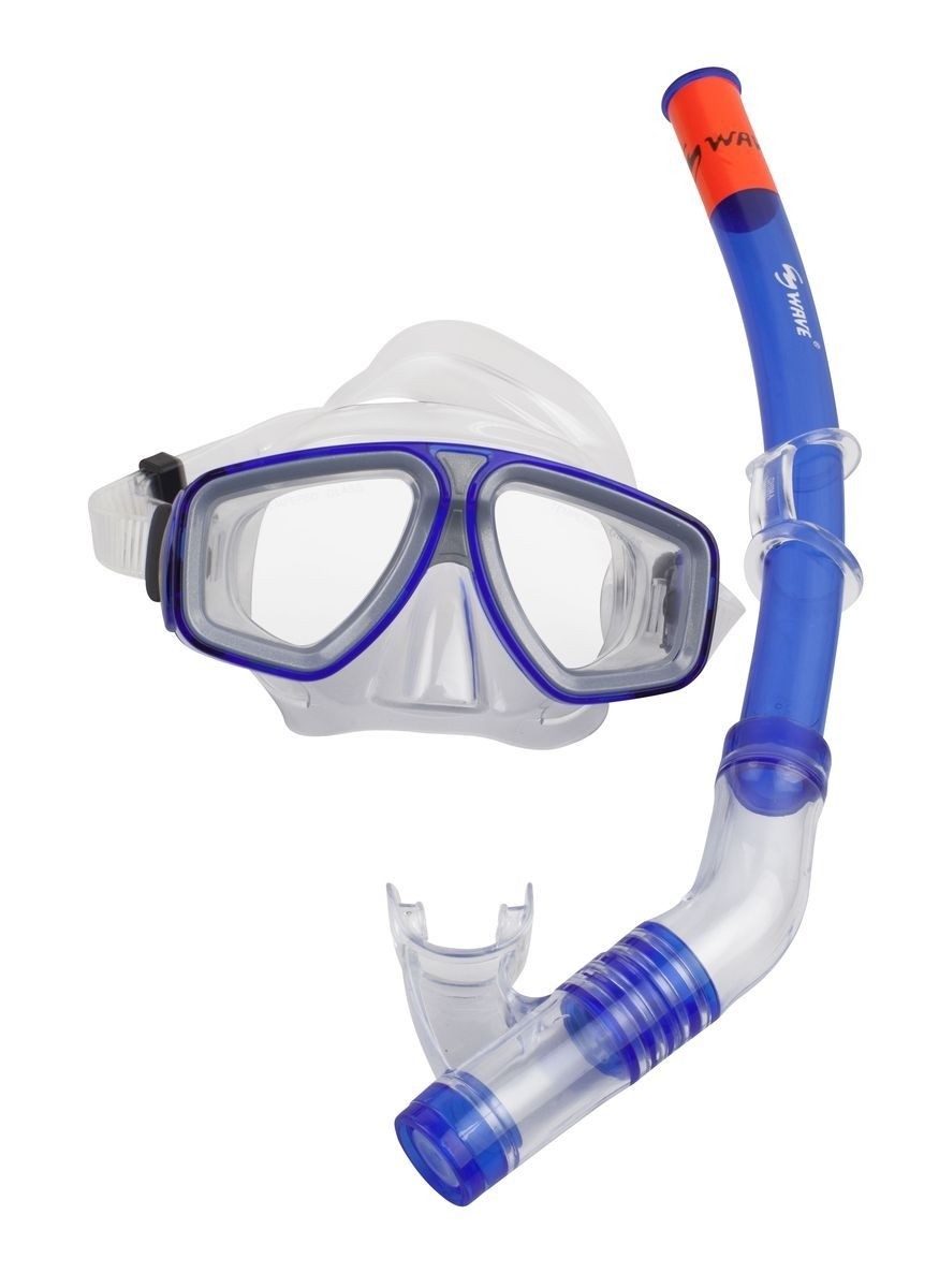 Набор Wave MS-1314S6 маска трубка PVC blue - фото 1