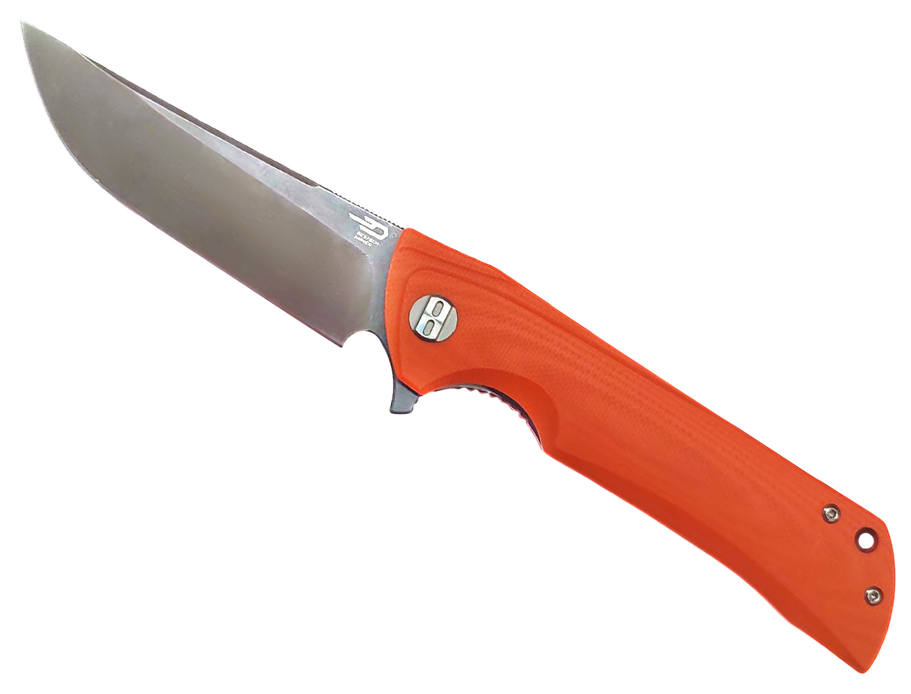 Нож Bestech Paladin складной сталь D2 черн.стоунвош+сатин, рукоять оранжевая - фото 1