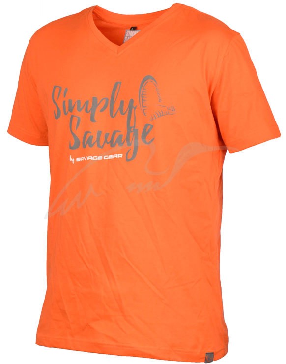 Футболка Savage Gear Simply savage v-neck tee orange  - фото 1