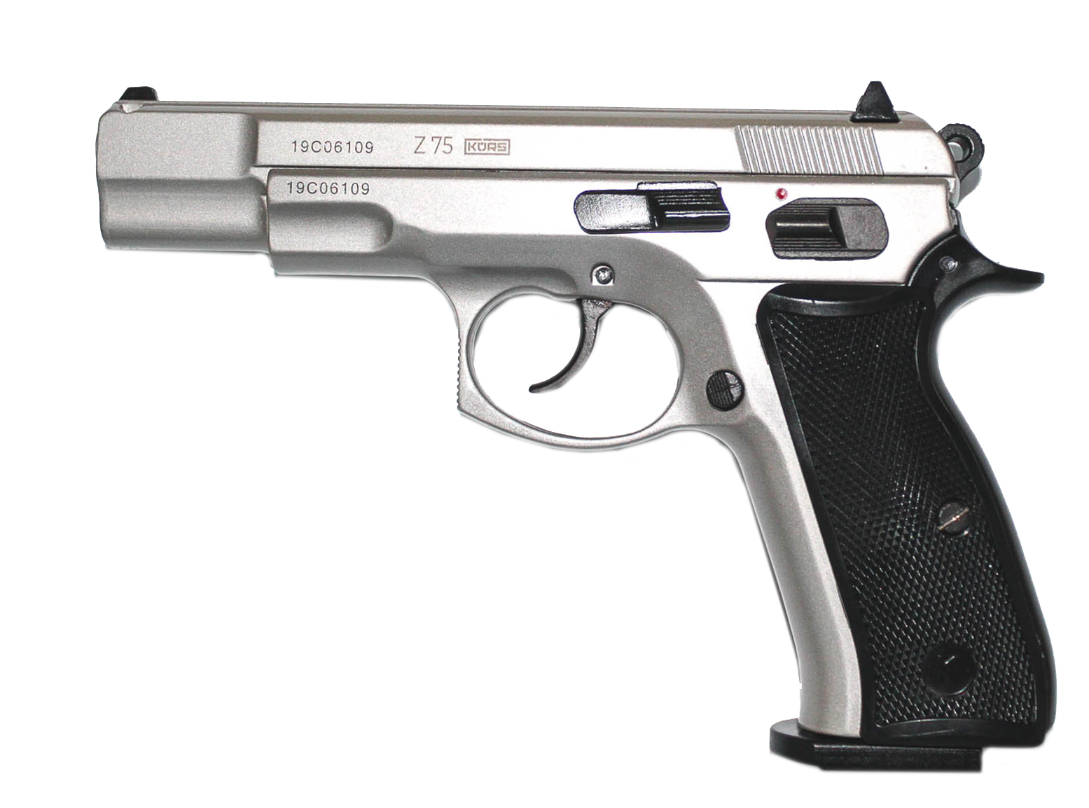 Пистолет Курс-С CZ Z75 СО серебро 10ТК охолощенный - фото 1