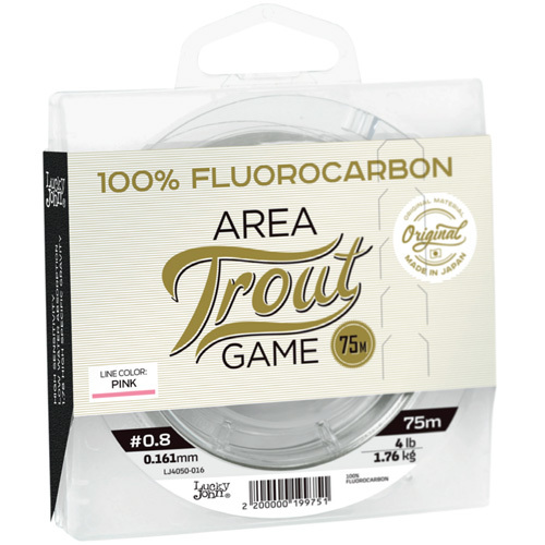 Леска Lucky John line Fluorocarbon Area Trout Game Pink 75м 016 - фото 1