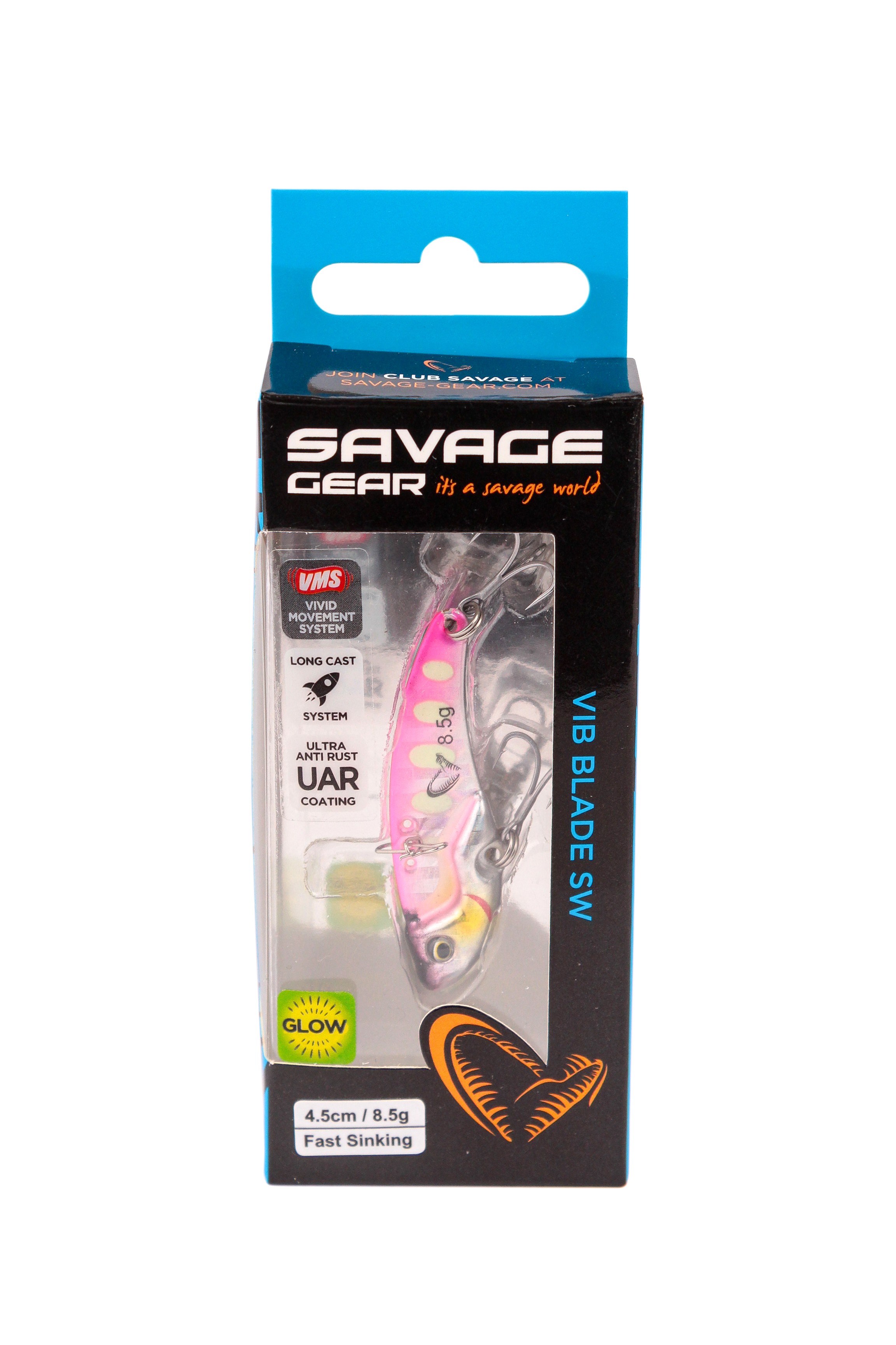 Блесна Savage Gear Vib blade SW 4,5см 8,5гр fast sinking pink glow dot - фото 1