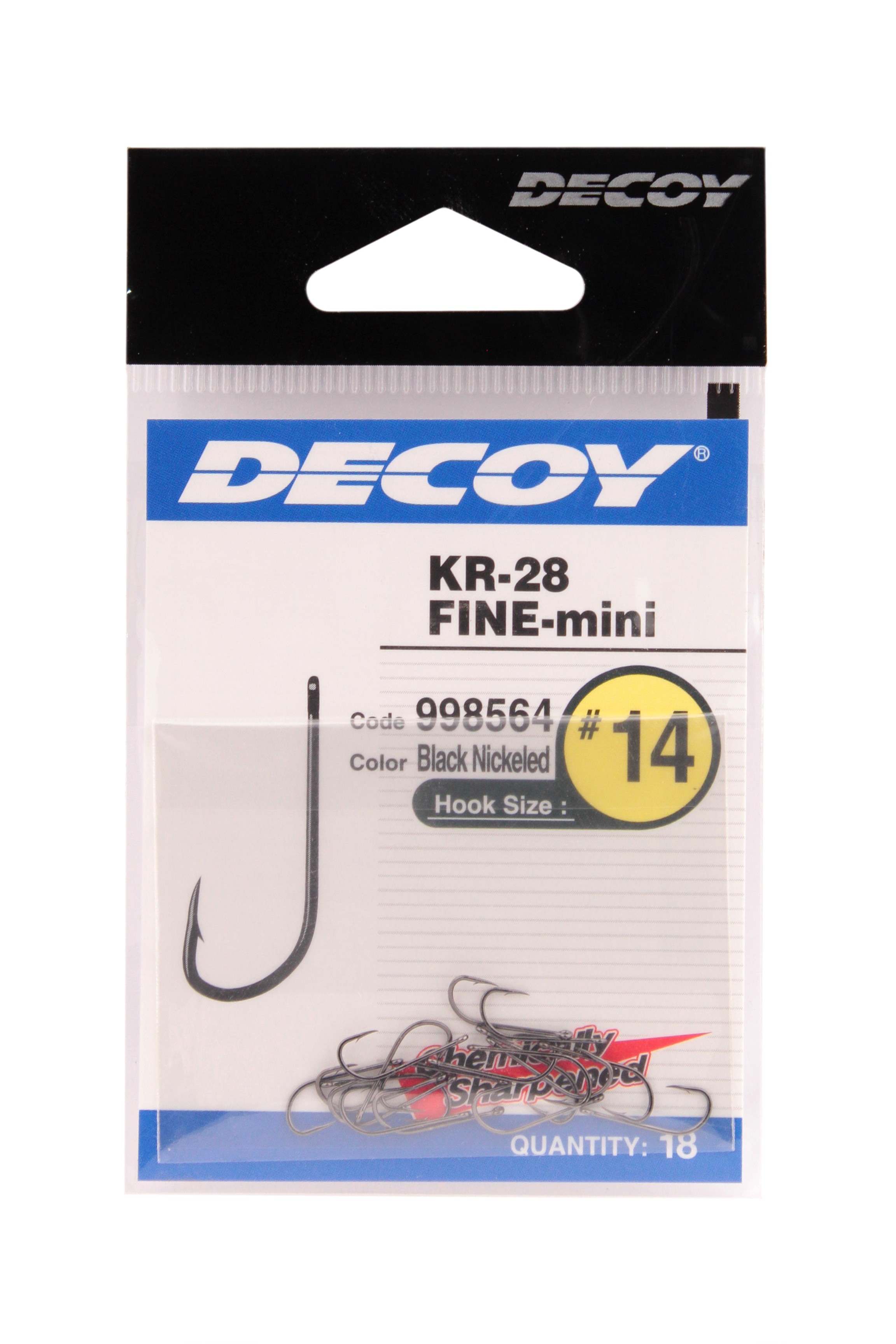 Крючки Decoy Fine mini KR-28 №14 18шт - фото 1