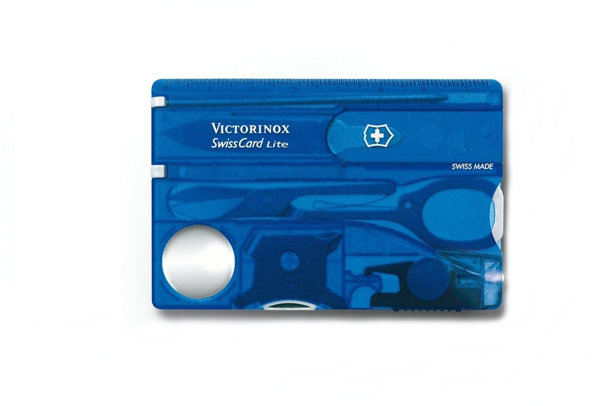 Карта Швейцарская Victorinox SwissCard Lite с инструментами синий - фото 1