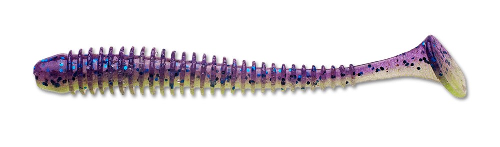 Приманка Keitech виброхвост Swing impact 3,5" PAL 06 violet lime belly - фото 1