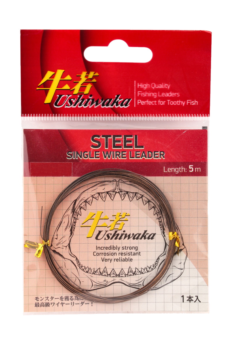 Поводковый материал Ushiwaka steel single wire 14кг 5м - фото 1