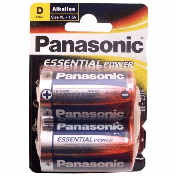 Батарейка Panasonic Essential Power LR20 D уп.2шт - фото 1