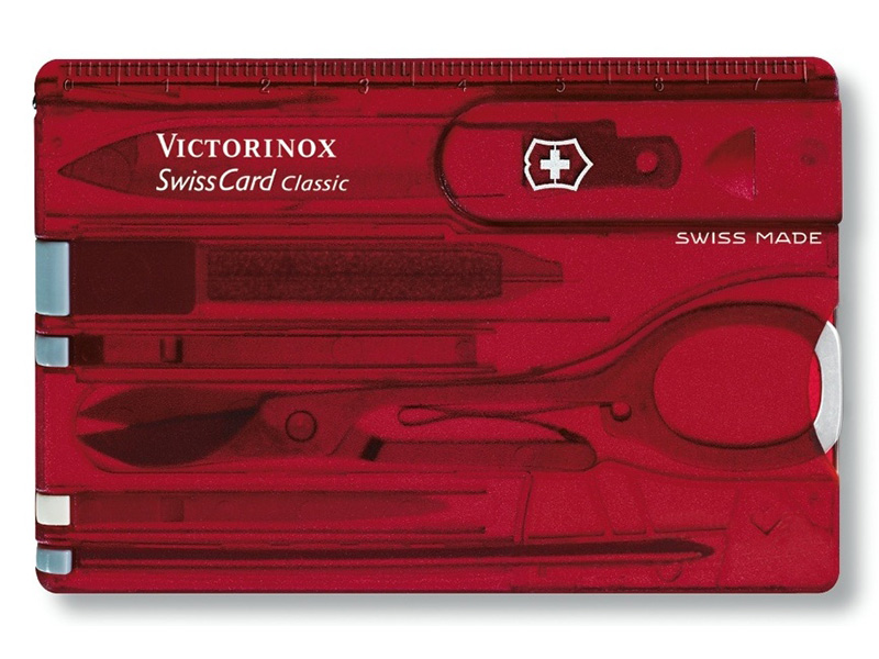 Нож Victorinox SwissCard Ruby швейцарская карта с инструментами красный - фото 1