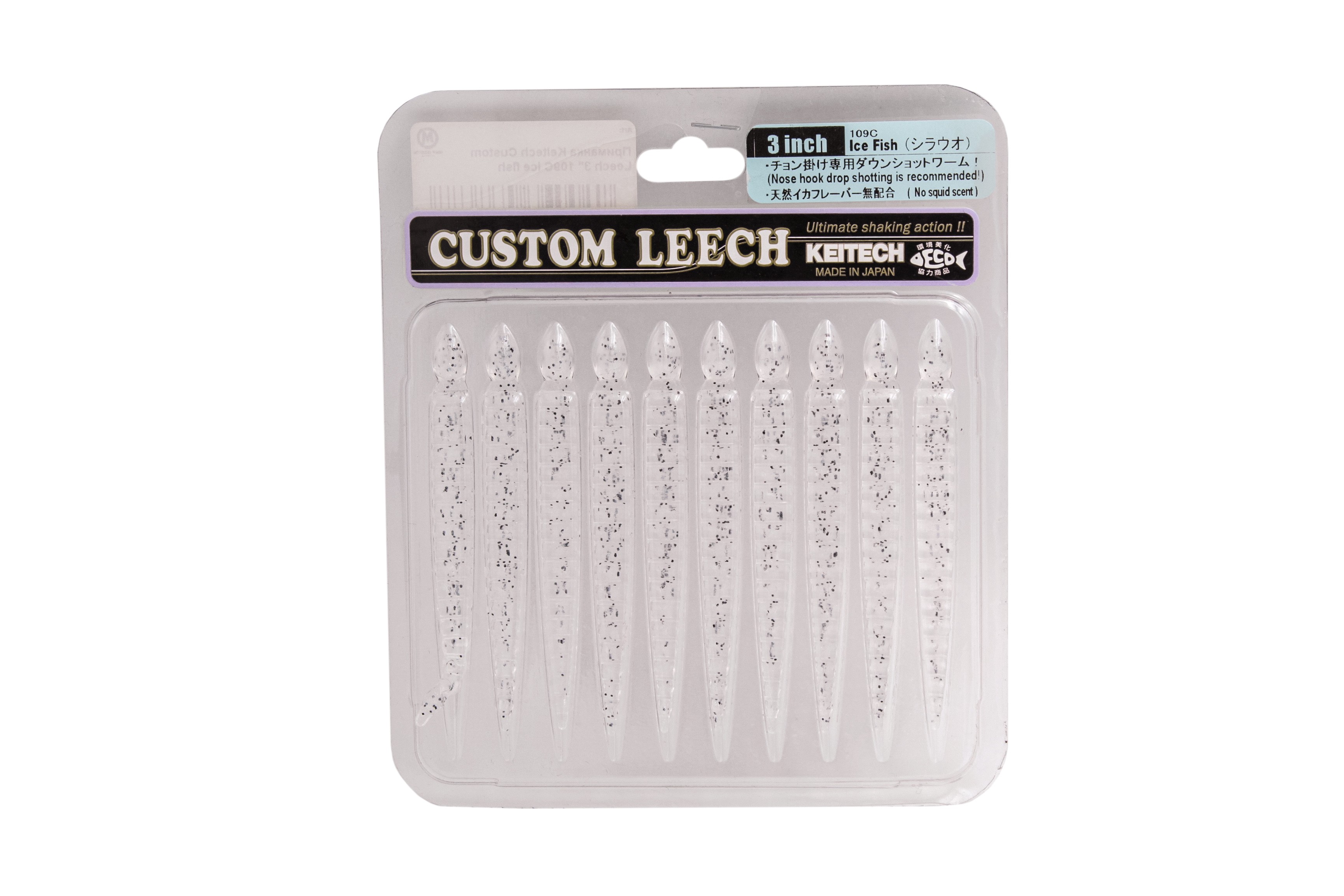 Приманка Keitech Custom Leech 3&quot; 109C ice fish - фото 1