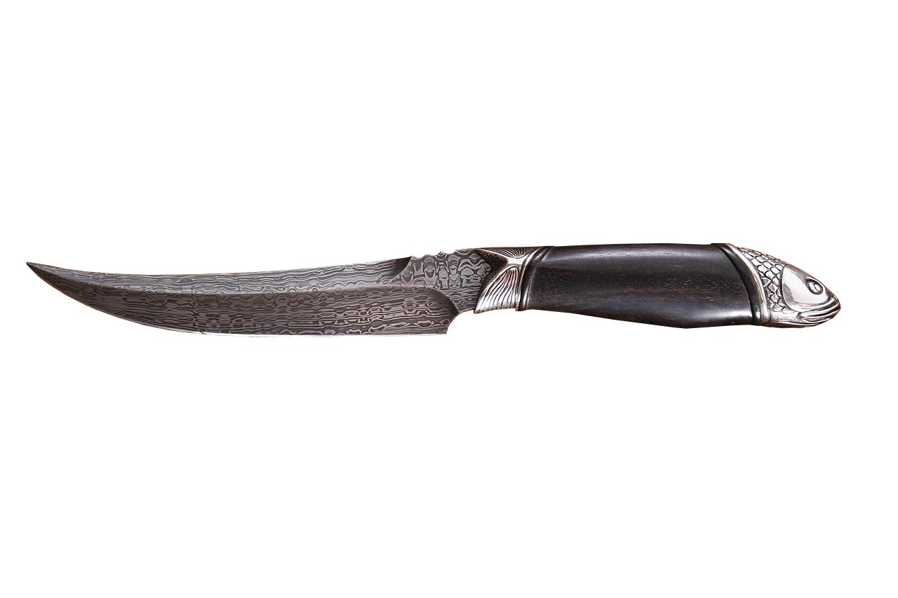 Нож Северная Корона Амур дамасская сталь бронза дерево - фото 1