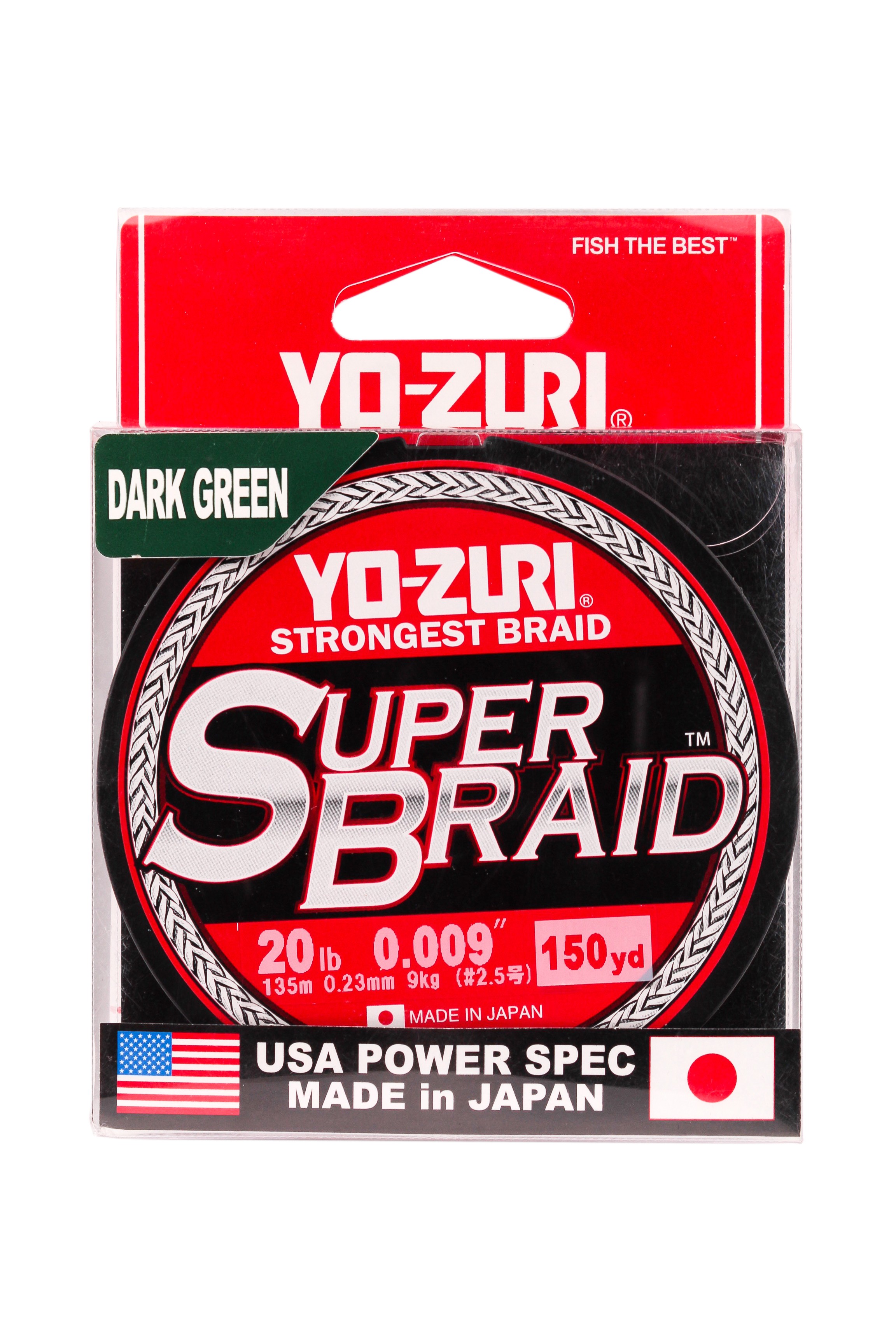 Шнур Yo-Zuri PE Superbraid Dark Green 150yds 20lbs 0,23мм - фото 1