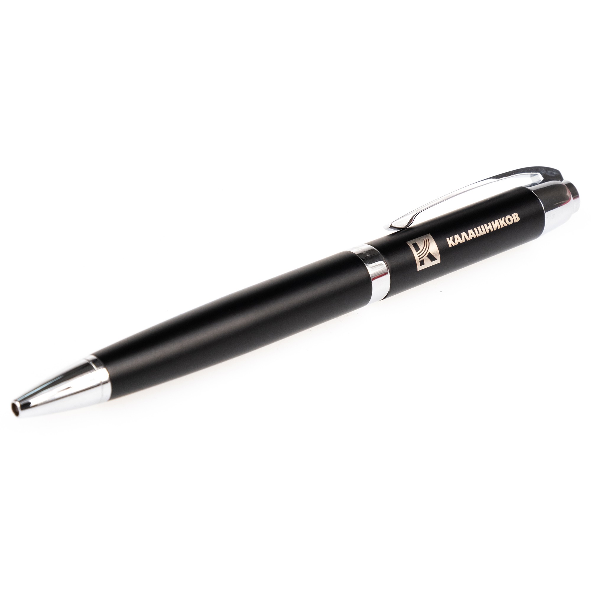 Ручка шариковая КК Хромированная ракета черная - фото 1