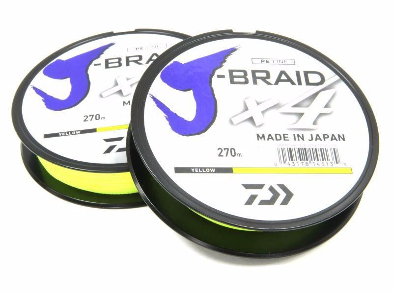 Шнур Daiwa J-Braid X4 0,21мм 270м Yellow - фото 1