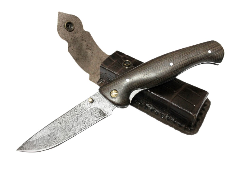 Нож ИП Семин Сибиряк дамасская сталь складной - фото 1