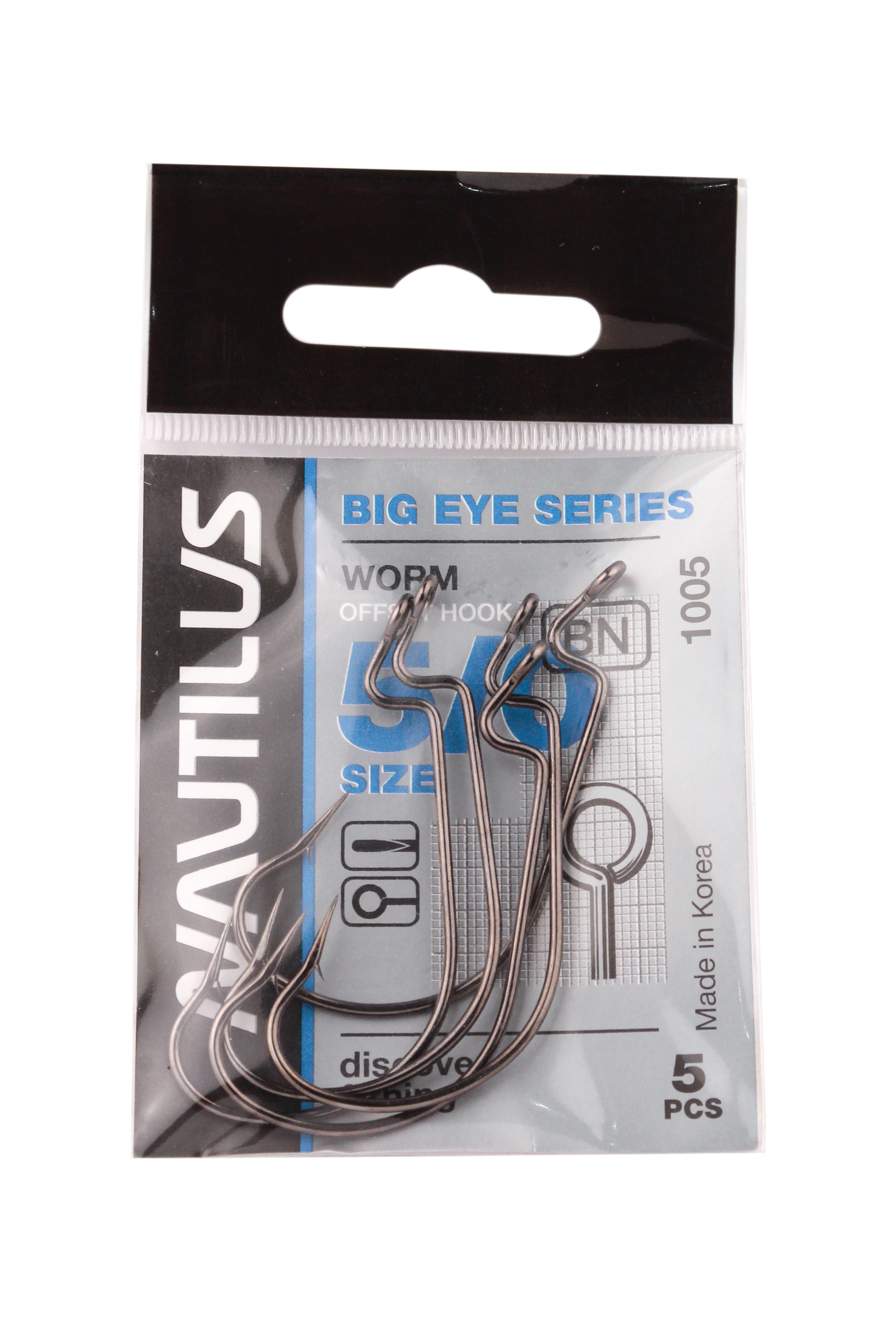 Крючок Nautilus Offset Big Eye Series Worm 1005 №5/0 - фото 1