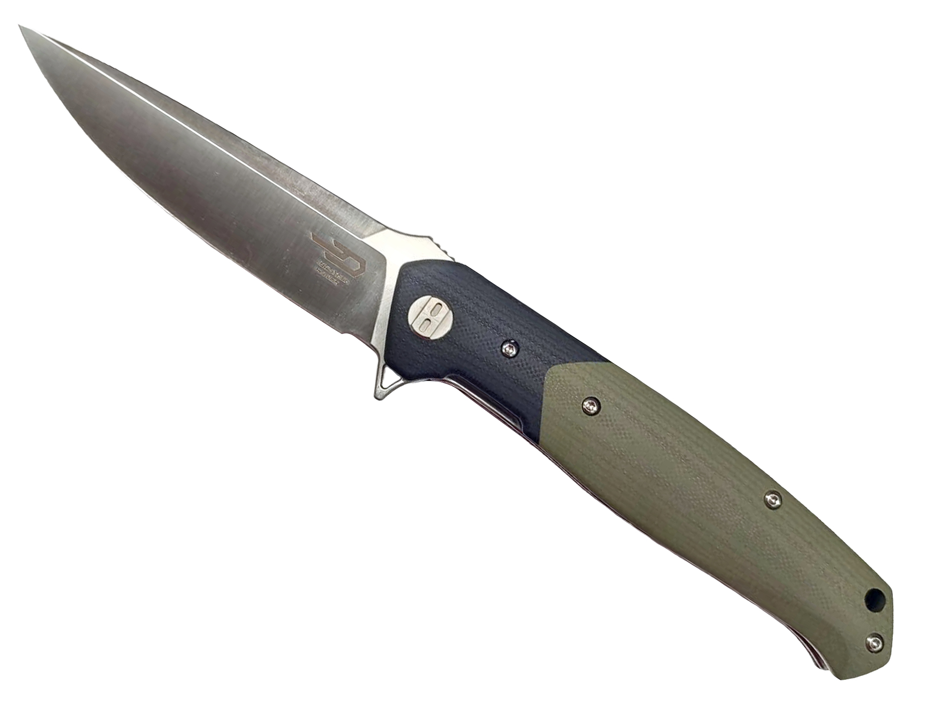 Нож Bestech Swordfish складной сталь D2 рукоять черно-зеленая G10 - фото 1