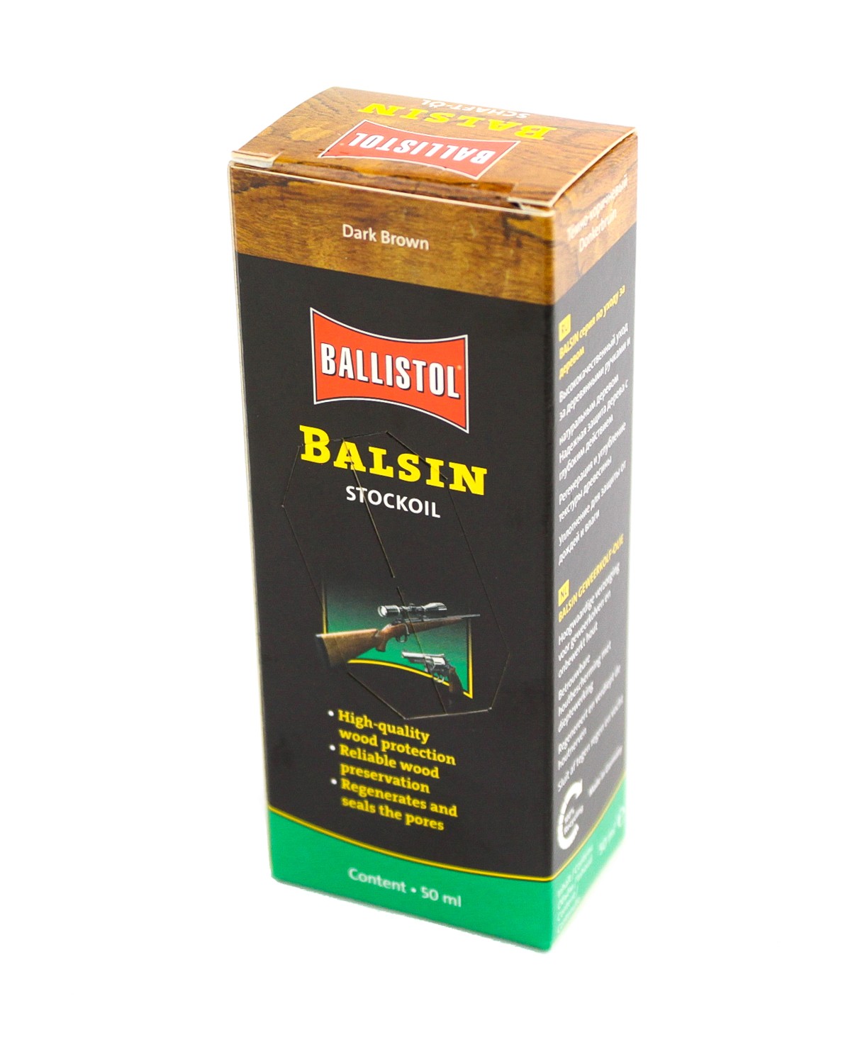 Средство Ballistol Balsin для дерева Scherell Schaftol 50мл темно-коричневое - фото 1