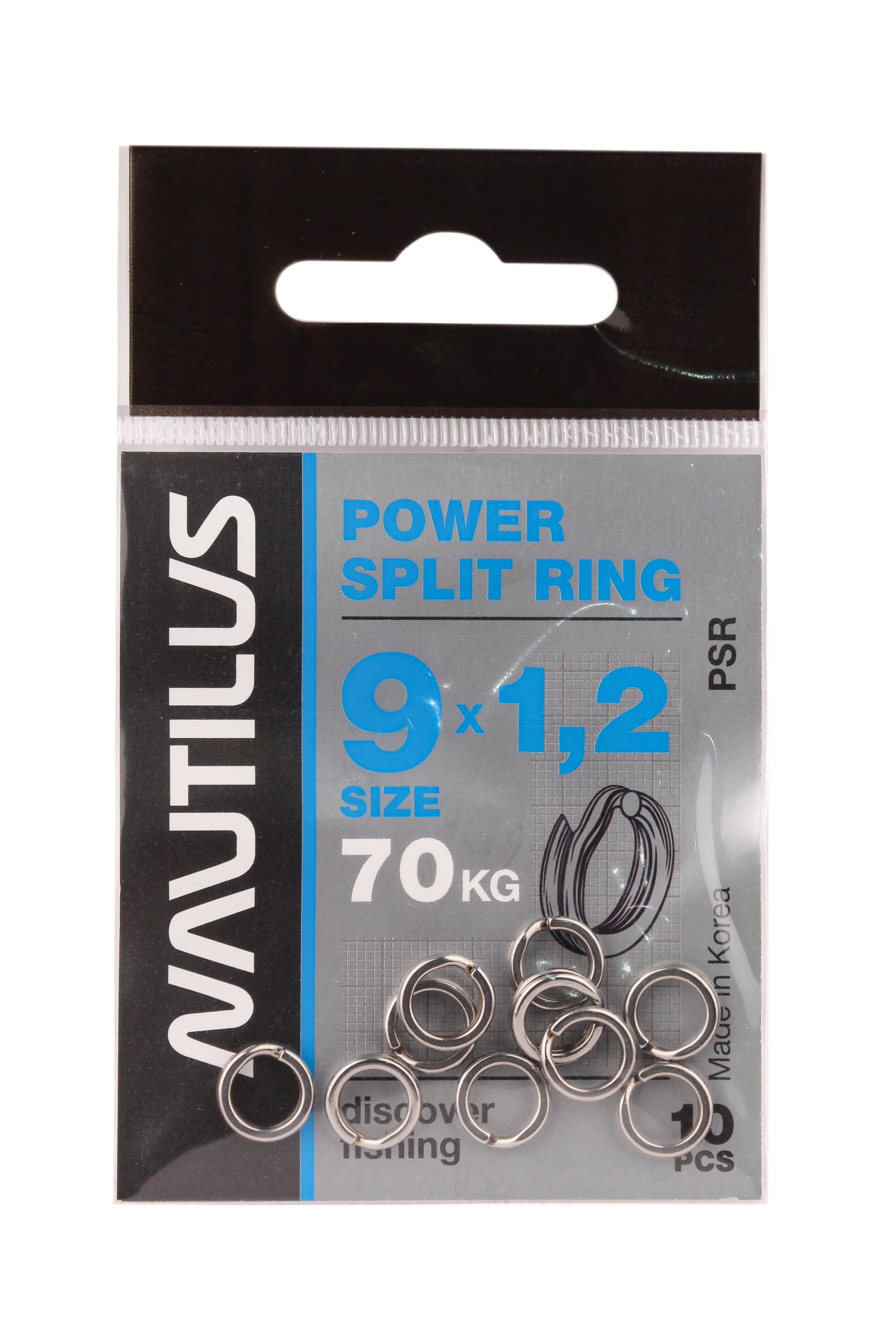 Кольцо Nautilus заводное усиленное Power split ring 9х1,2мм 70кг - фото 1