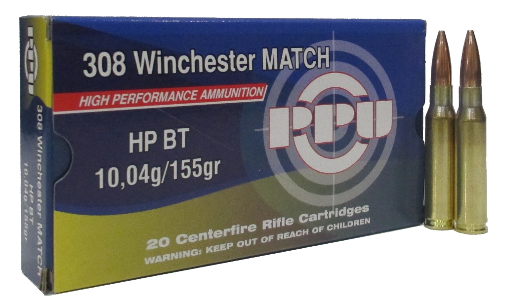 Патрон 308Win PPU Match HP BT 10,04г - фото 1