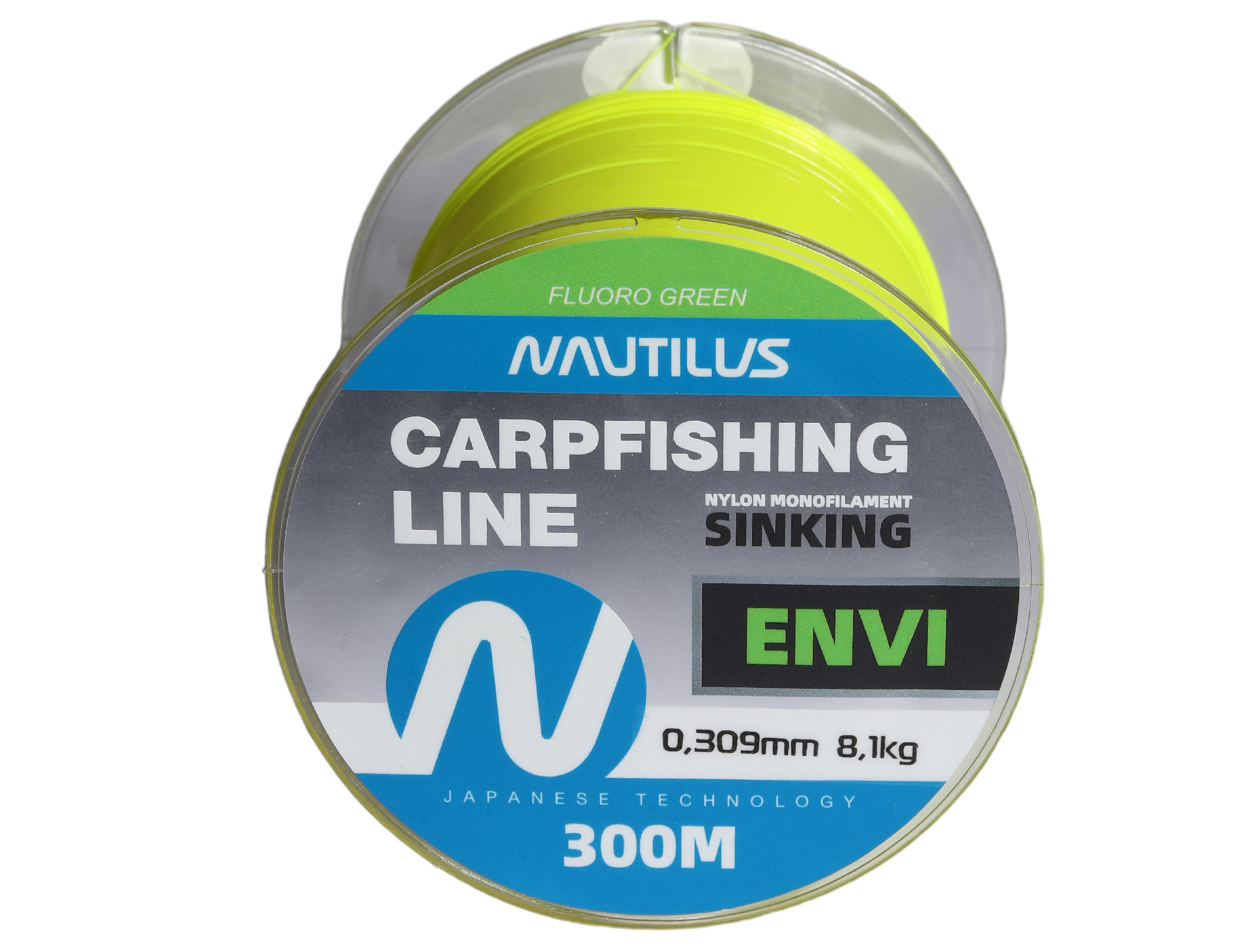 Леска Nautilus Envi Fluoro green 300м 0,309мм 8,1кг  - фото 1