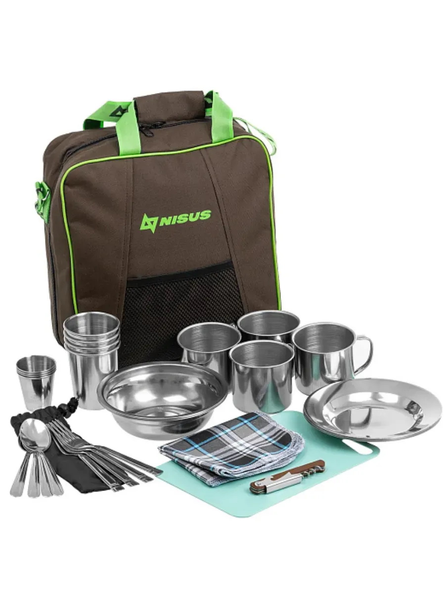 Набор Nisus для пикника Picnic на 4 персоны коричневый - фото 1