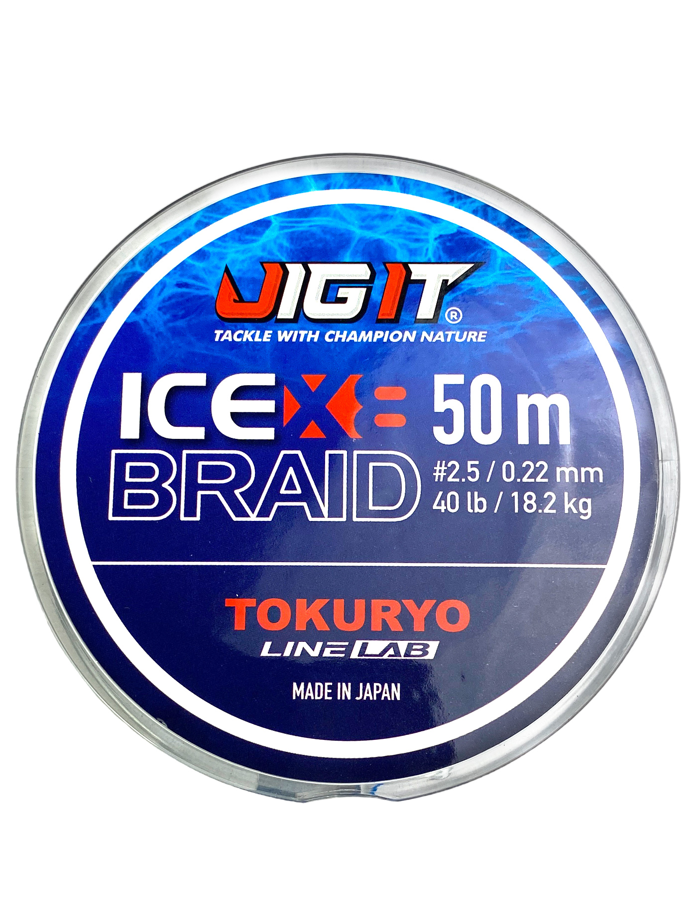 Шнур Jig It x Tokuryo ice braid X8 PE 2,5 50м blue with marking - фото 1