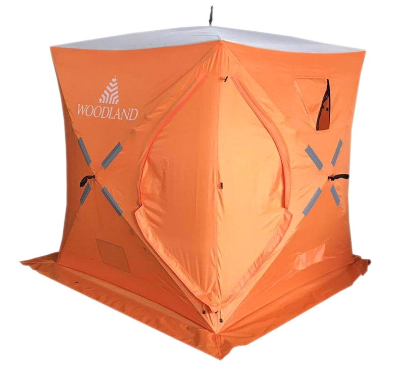 Палатка Woodland Ice fish 2 165х165х185см оранжевый - фото 1