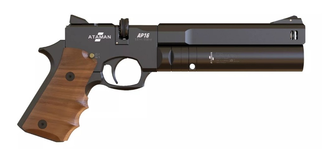 Пистолет Ataman AP16 5,5мм black компакт металл - фото 1