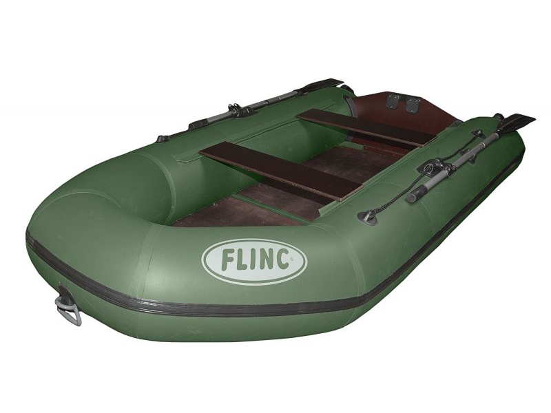 Лодка Flinc FT290L надувная зеленая - фото 1