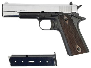Пистолет Курс-С Colt 1911 СО 10х24 хром охолощенный - фото 6