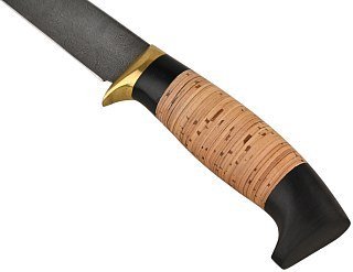 Нож ИП Семин Филейный дамасская сталь средний литье береста граб - фото 5