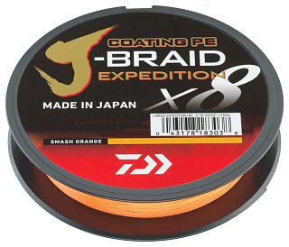 Шнур Daiwa J-braid expedition×8e 0,20мм-150м Sмash orange - фото 1