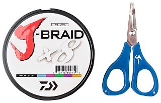 Шнур Daiwa J-Braid X8E-W/SC 0,13мм 150м multicolor + ножницы - фото 2