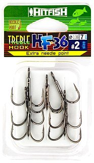 Крючок Hitfish тройной HF-36 Needle point №2 уп 7шт - фото 1