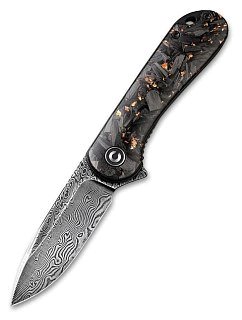 Нож Civivi Elementum Flipper Knife Carbon Fiber Handle (2.96" Damascus) copper - фото 3