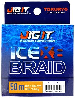 Шнур Jig It x Tokuryo ice braid X8 PE 0,6 50м blue - фото 5
