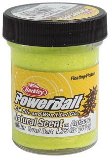 Паста Berkley Powerbait Natural Glitter Trout Bait 50гр Sunshine Yellow