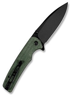 Нож Sencut Sachse Flipper & Button Lock & Thumb Stud Knife Green Micarta Handle  - фото 1