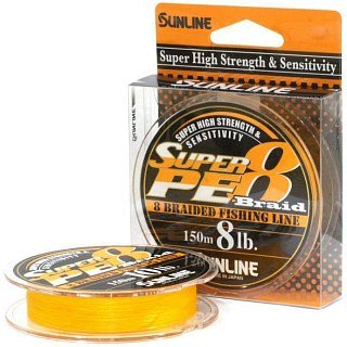 Шнур Sunline Super PE 8 braid orange 150м 25lb - фото 1