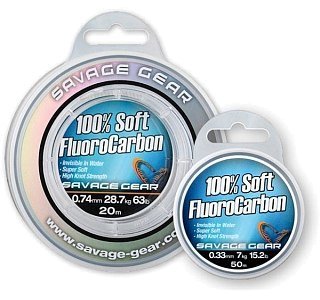 Леска Savage Gear Soft Fluorocarbon 50м 0,30мм 6кг 13,3lb Clear