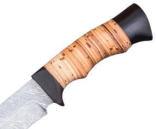 Нож ИП Семин Близнец дамасская сталь береста граб - фото 3